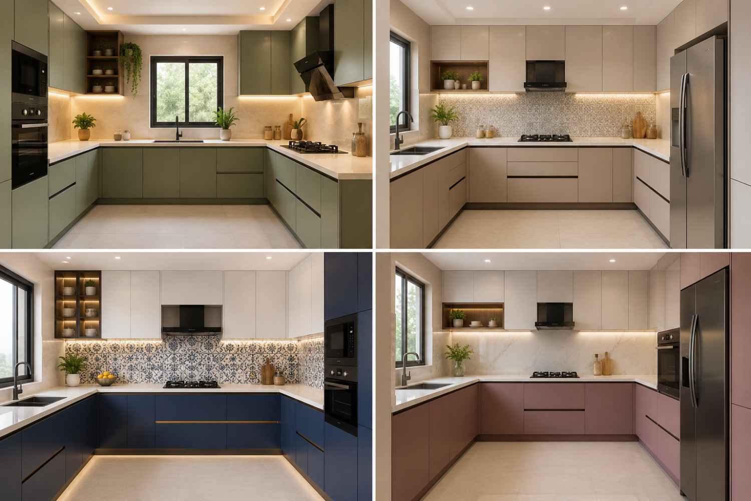 U Shaped Kitchen Designs and Colour Combinations for Modern Indian Homes Best U Shaped Kitchen Designs and Colour Combinations for Modern Indian Homes