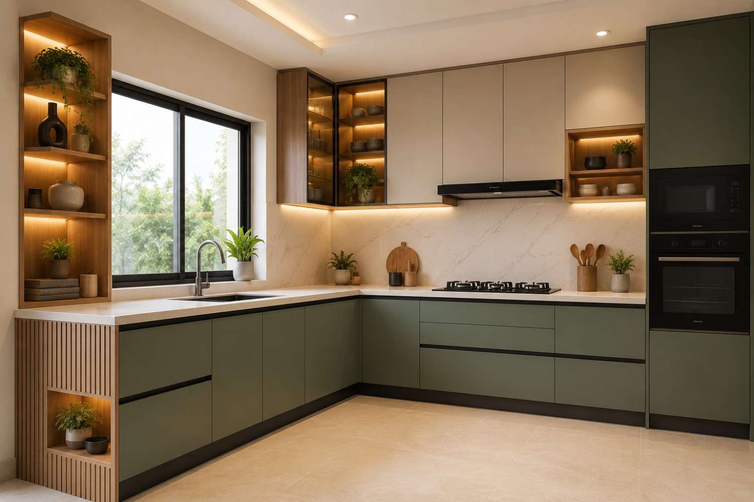 L-Shaped Kitchen Designs and Colour Combinations for Modern Indian Homes Best L-Shaped Kitchen Designs and Colour Combinations for Modern Indian Homes