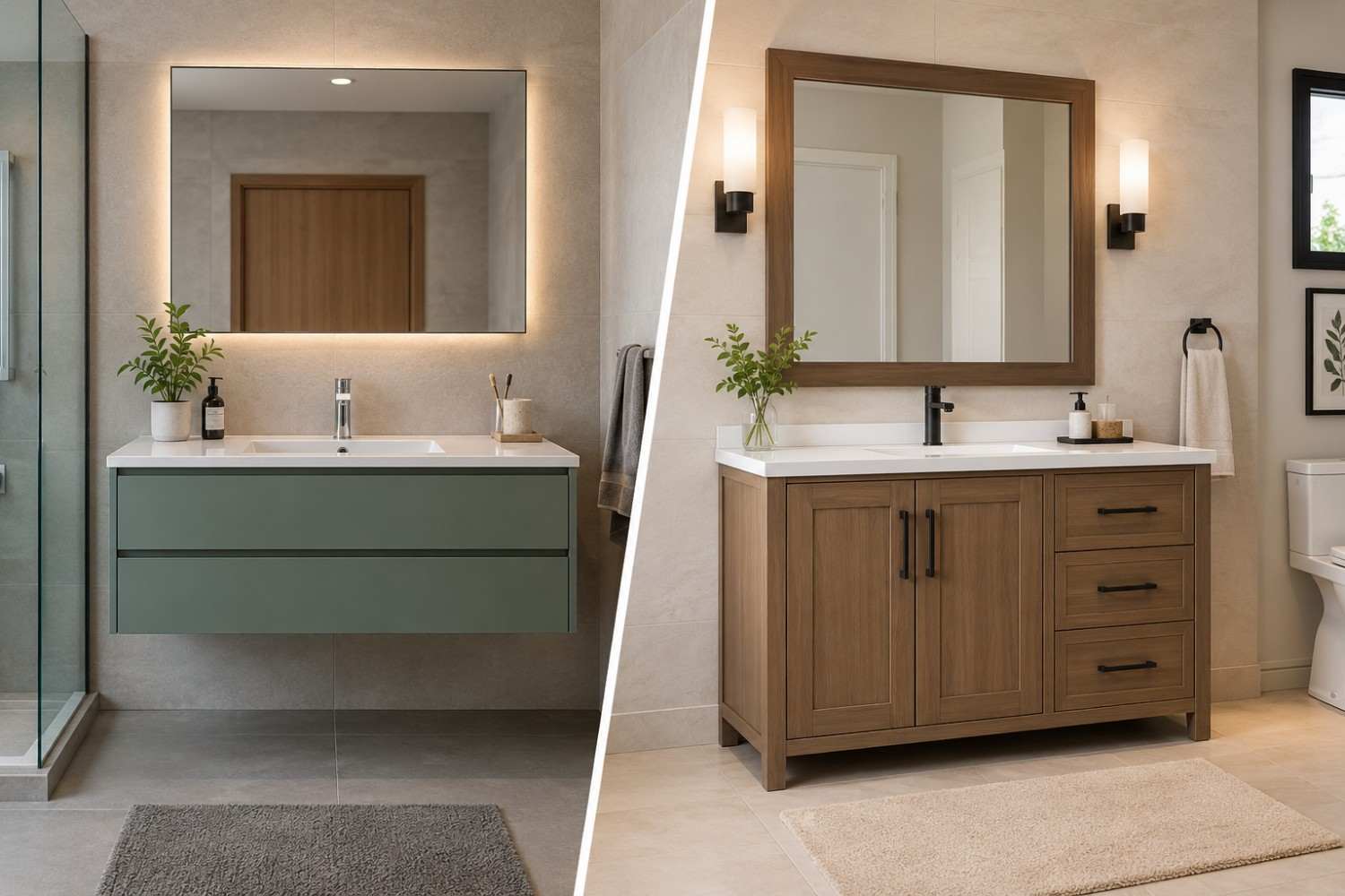 Wall Mounted vs Floor Mounted Bathroom Vanity Wall Mounted vs Floor Mounted Bathroom Vanity Which Is Better